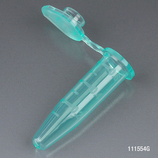 Globe Scientific Microcentrifuge Tube, 0.5mL, PP, Attached Snap Cap, Graduated, Green, Certified: Rnase, Dnase and Pyrogen Free, 500/Stand Up Zip Lock Bag Microcentrifuge Tube; Microtube; Eppendorf Tube; Micro CT; 0.5mL; Centrifuge Tube; Green;